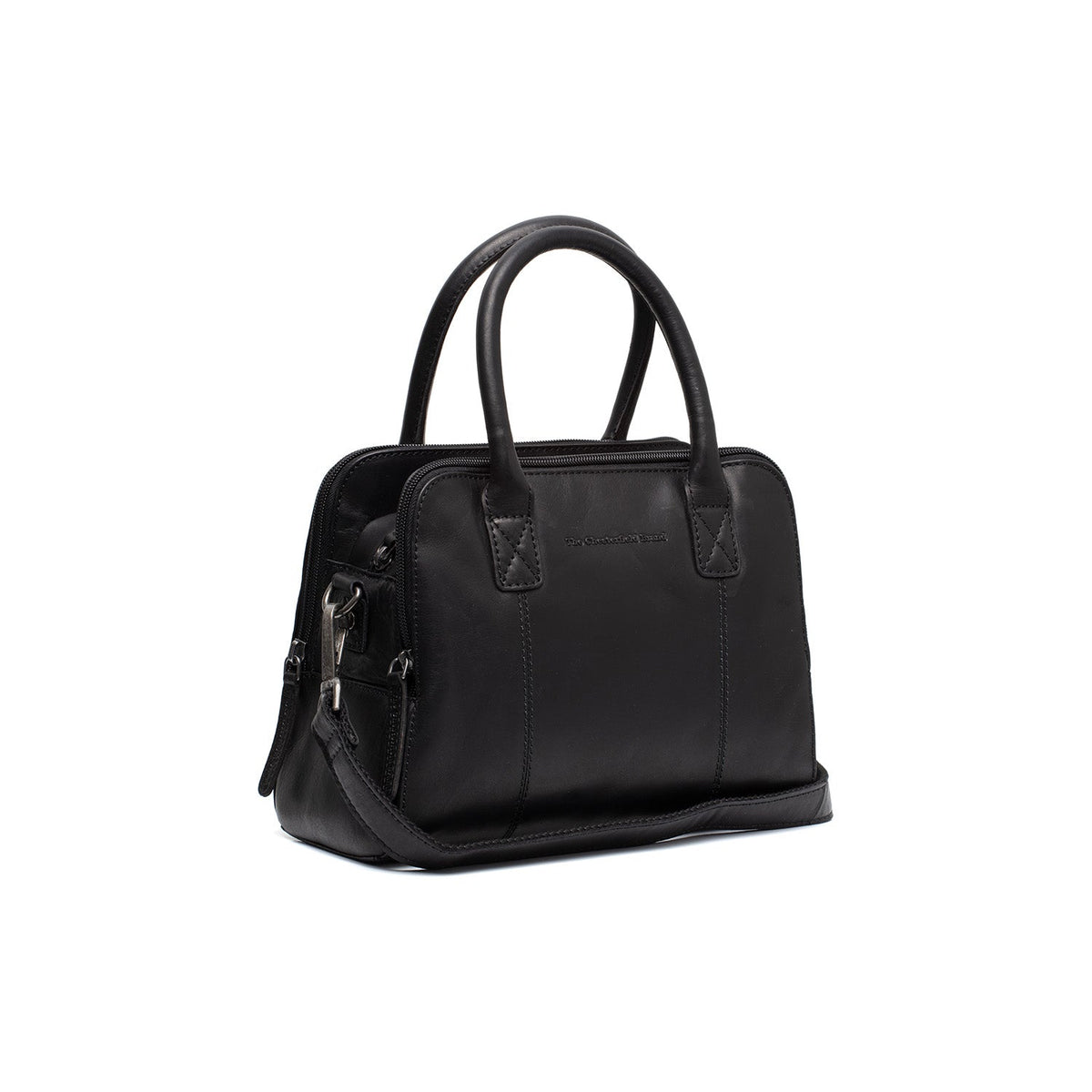 
Ezra Bolso de mano de cuero flor en clásico 100% cuero flor integral - Vista frontal y silueta entallada | Comprar online