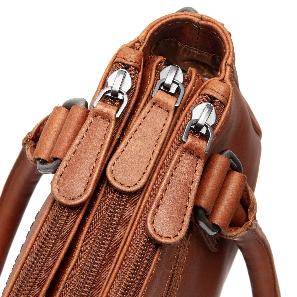 
Cognac Leather Handbag Fenja, detail view 1