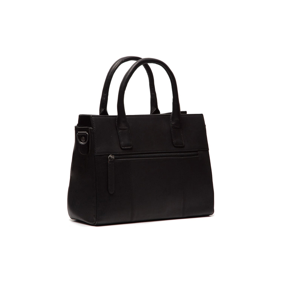 Tailored Rib Cuffs &amp; Hem Craftsmanship Construction Detail on Garda Full-Grain Leather Handbag para Mujer