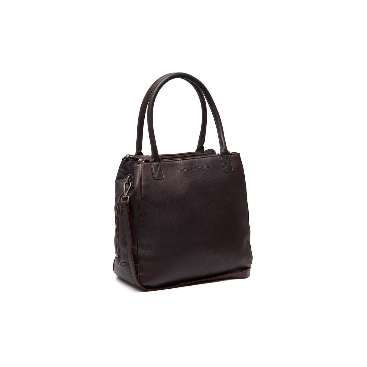 Tailored Rib Cuffs &amp; Hem Craftsmanship Construction Detail on Solvin Full-Grain Leather Handbag para Mujer