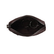 Tailored Rib Cuffs &amp; Hem Craftsmanship Construction Detail on Corey Full-Grain Leather Key Case para Mujer