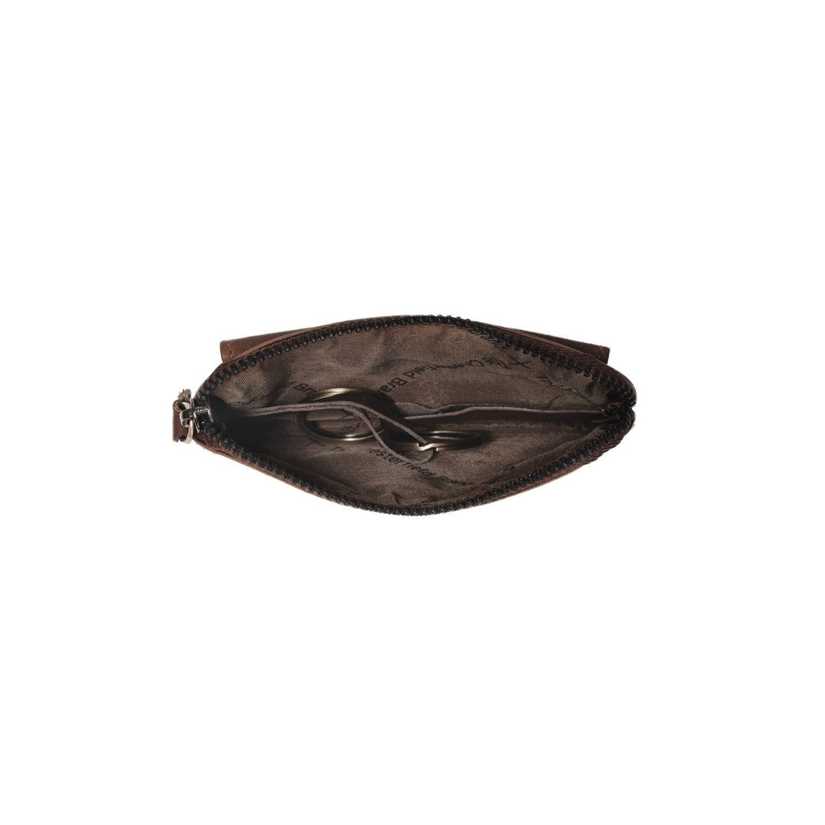 Tailored Rib Cuffs &amp; Hem Craftsmanship Construction Detail on Oliver Full-Grain Leather Key Case para Mujer