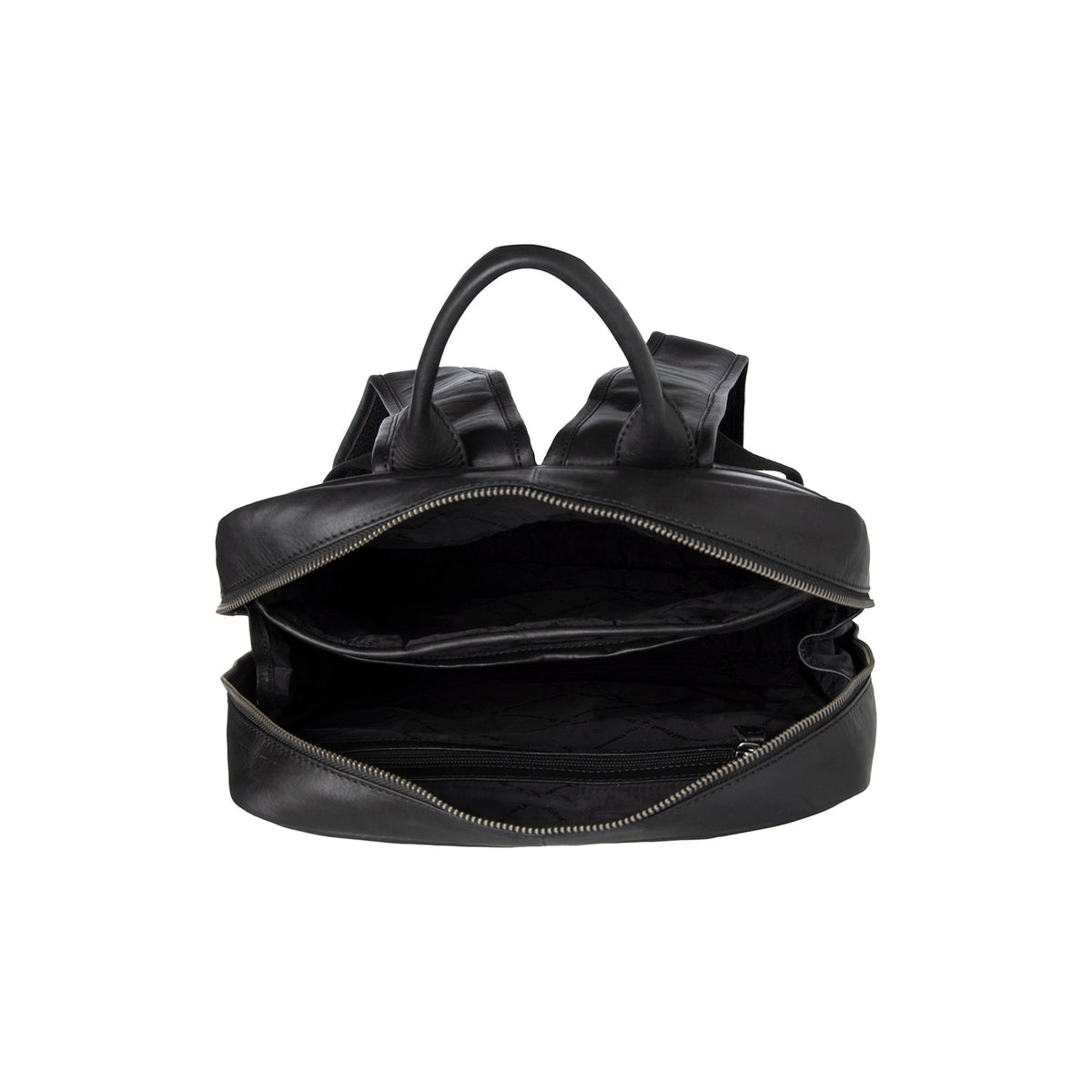 Nicola Full-Grain Leather Laptop Backpack para Mujer - Structured Side Profile Showing Gusset Depth &amp; Expansion Capacity