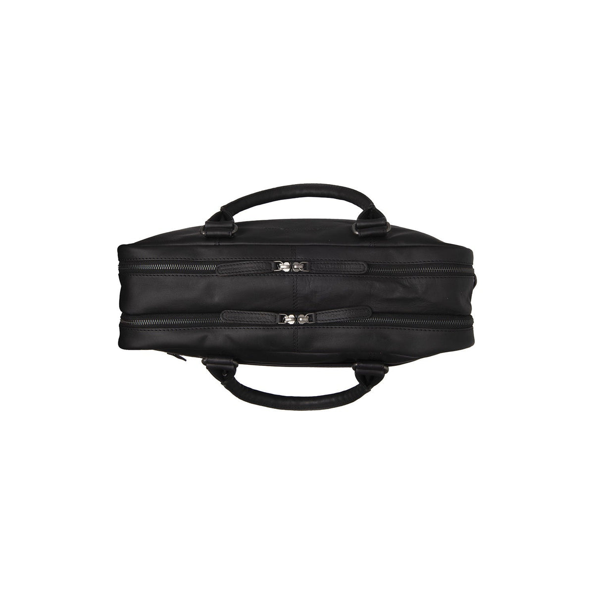 Solid Antique Brass Hardware &amp; Heavy-Duty Dual Zipper Detail on Boston Full-Grain Leather Laptop Bag para Hombre