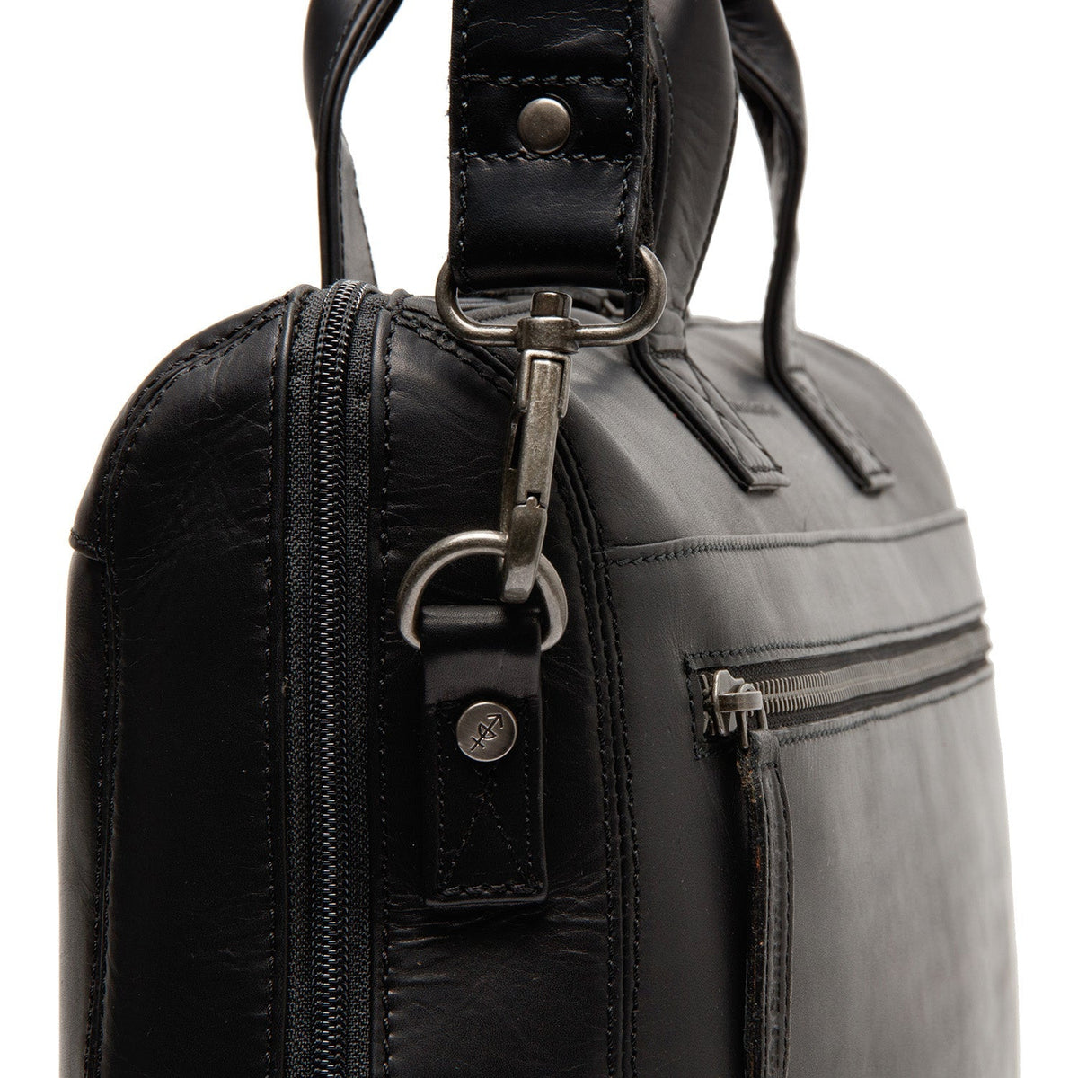 
Reinforced Leather Base with Protective Metal Studs Detail