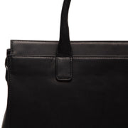 Solid Antique Brass Hardware &amp; Heavy-Duty Dual Zipper Detail on Rivera Full-Grain Leather Laptop Bag para Mujer