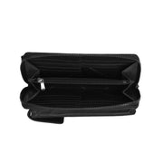 
Malaga Cuero Flor Integral Phone Bag - Vista lateral mostrando el corte ergonómico de mangas