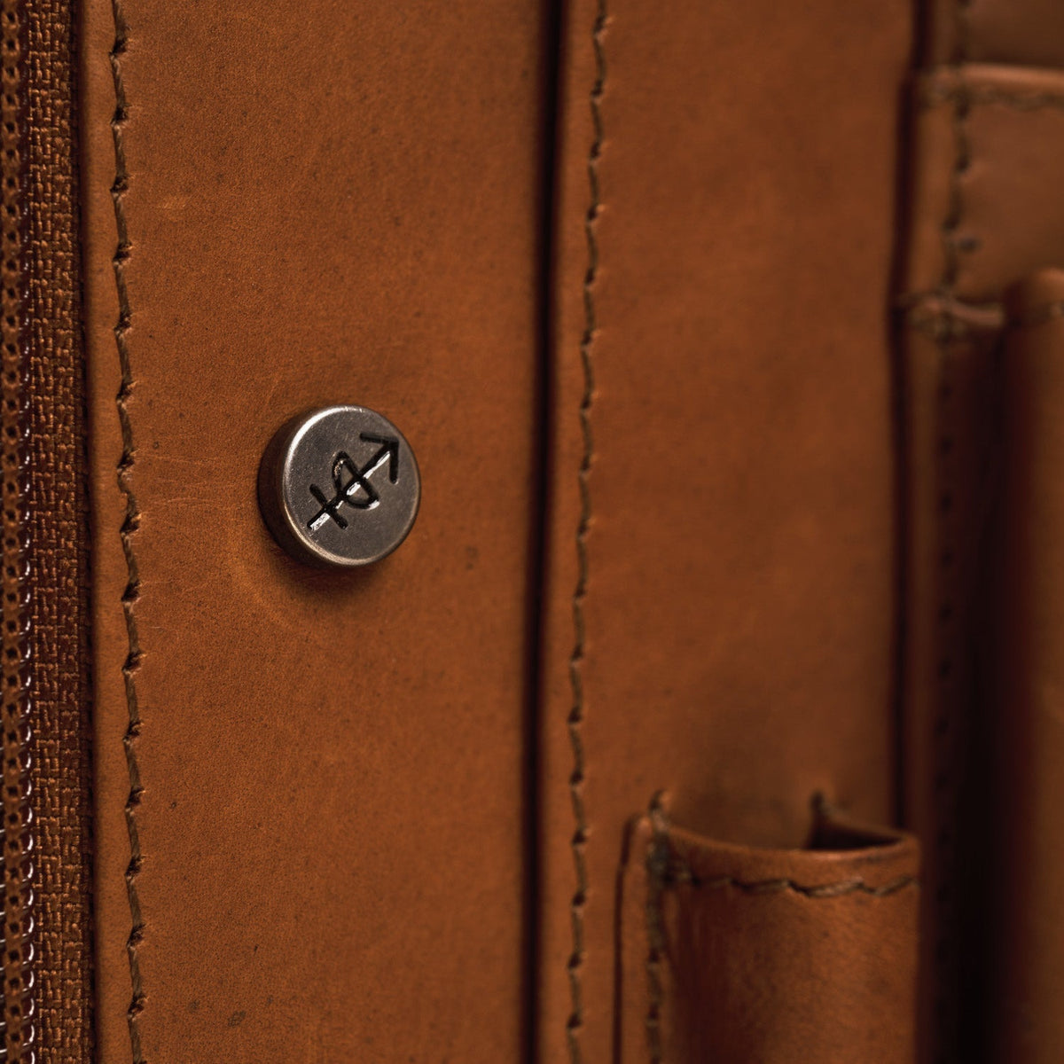 
Cognac Leather Portfolio Barnet para Mujer para Mujer, detail view 4