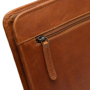 Cognac Leather Portfolio Moreton para Mujer, detail view 4