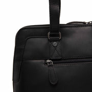 Elvar Full-Grain Leather Shoulder Bag para Mujer - Structured Side Profile Showing Gusset Depth &amp; Expansion Capacity