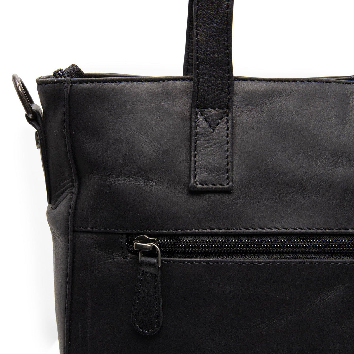 Mosel Full-Grain Leather Shoulder Bag para Mujer - Structured Side Profile Showing Gusset Depth &amp; Expansion Capacity