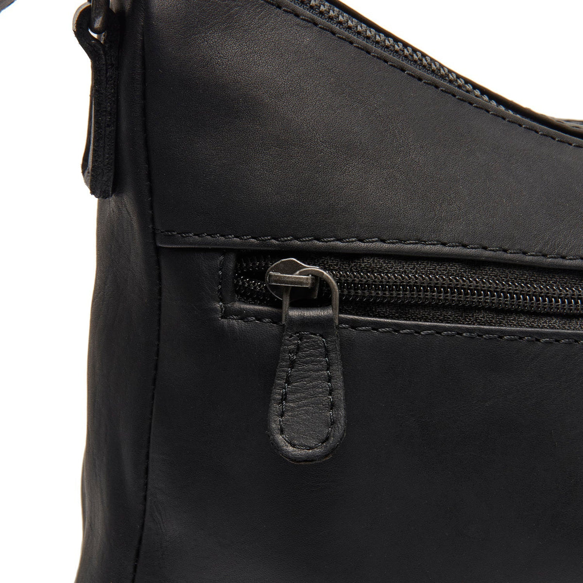 
Tivra Bolso de hombro de cuero flor - Perfil lateral estructurado con profundidad de fuelle
