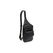 Leather Sling Bag Turelle para Mujer in Classic 100% Full-Grain Leather - Full Exterior Front Profile View | Comprar online