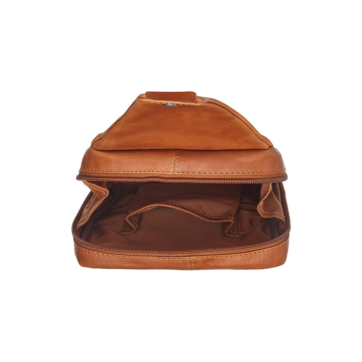 Cognac Leather Sling Bag Turelle para Mujer, detail view 4
