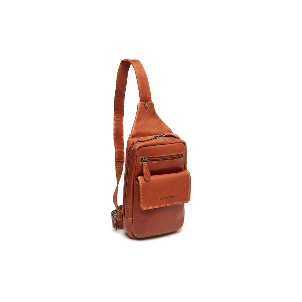 Cognac Leather Sling Bag Turelle para Mujer, front view