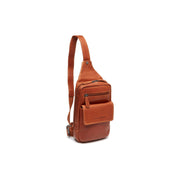 Cognac Leather Sling Bag Turelle para Mujer, front view