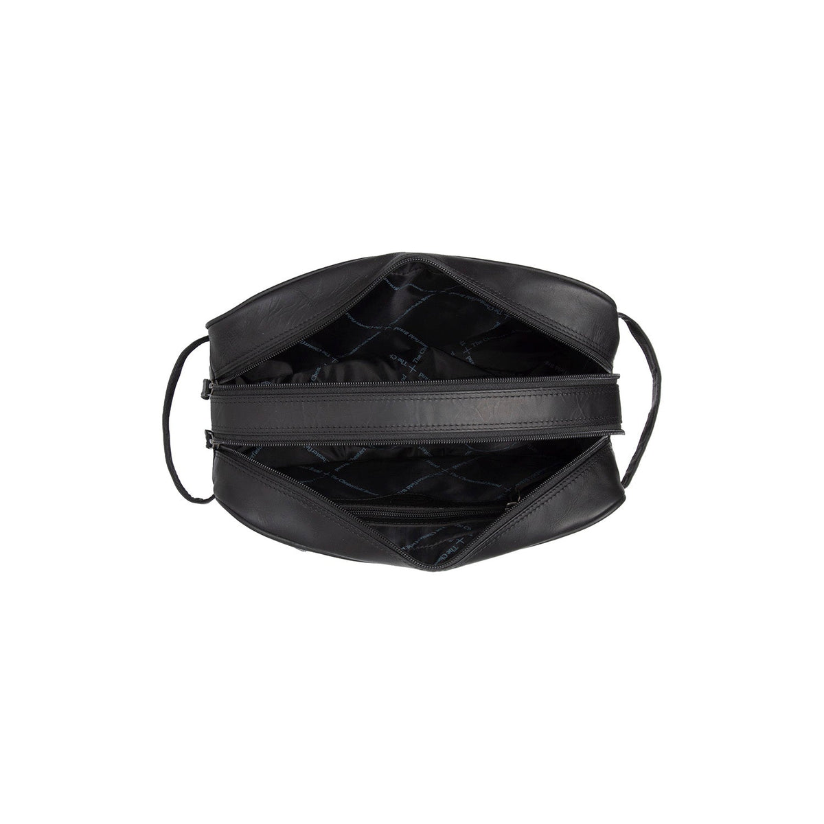 Tailored Rib Cuffs &amp; Hem Craftsmanship Construction Detail on Stefan Full-Grain Leather Toiletry Bag para Mujer