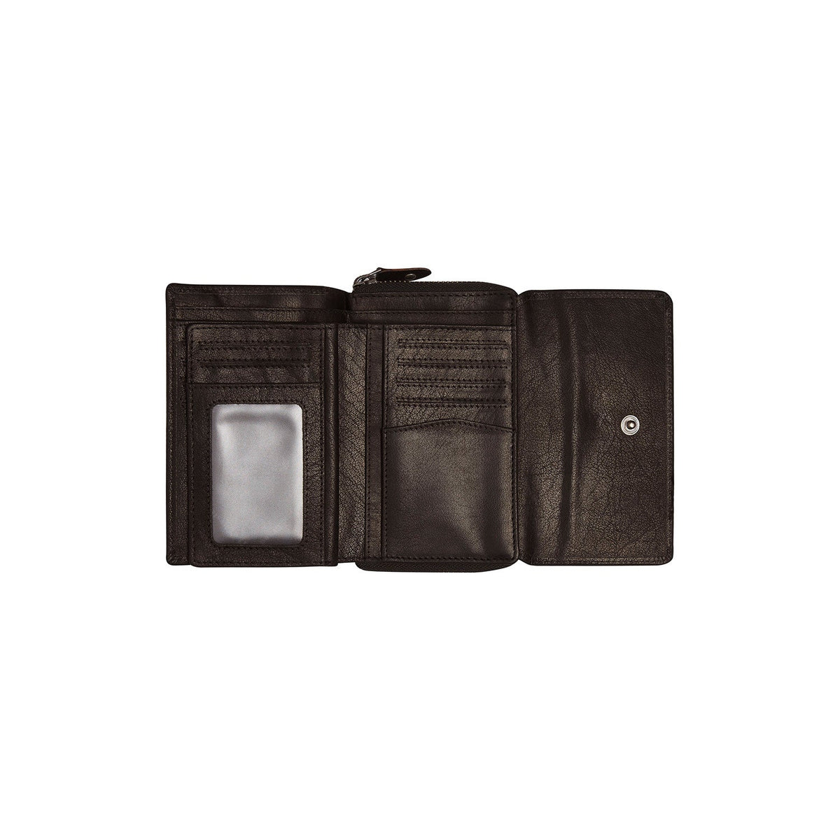 
Classic 100% Full-Grain leather Wallet - Perspectiva trasera con correas de cuero reforzadas