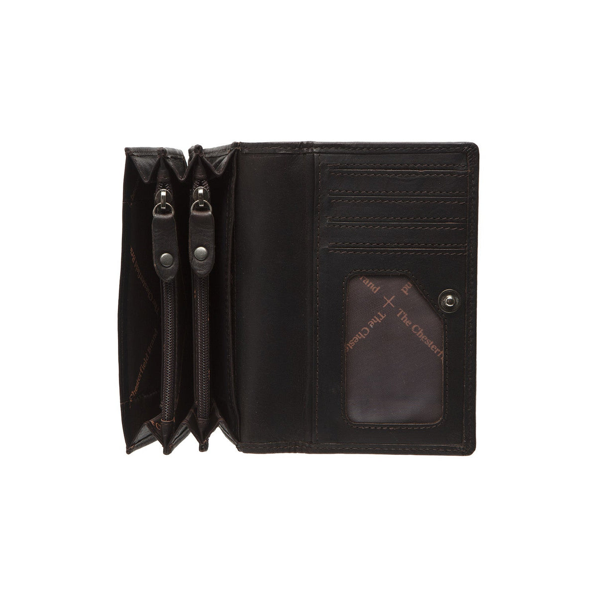 
Classic 100% Full-Grain leather Wallet - Perspectiva trasera con correas de cuero reforzadas
