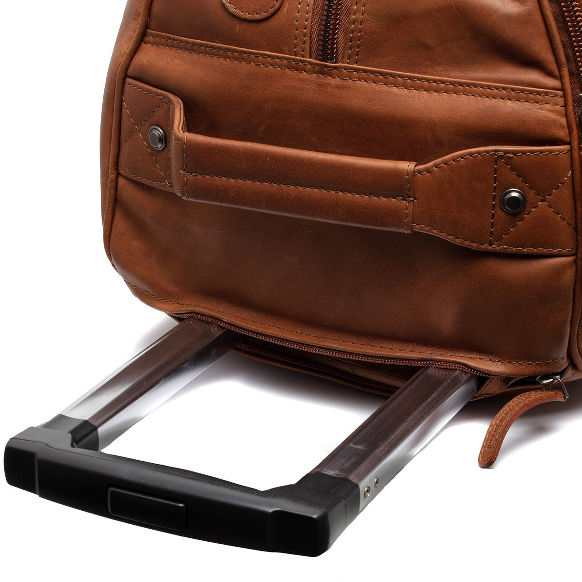 Cognac Leather Weekender Trolley Jayven para Mujer, detail view 1