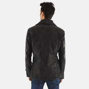 Authentic Cowhide Leather with Semi-aniline Finish Grain Texture &amp; Heavy-Duty Seam Stitching Detail