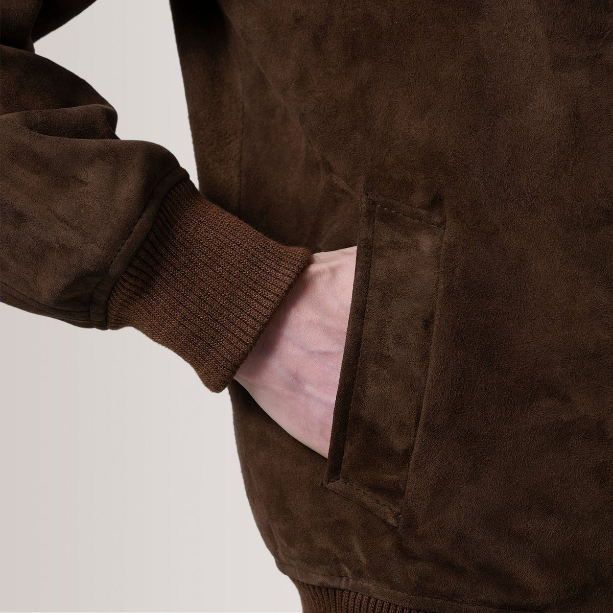 Lester Marrón Suede Cazadora Bomber de Cuero para Hombre – Vista alternativa del producto 6