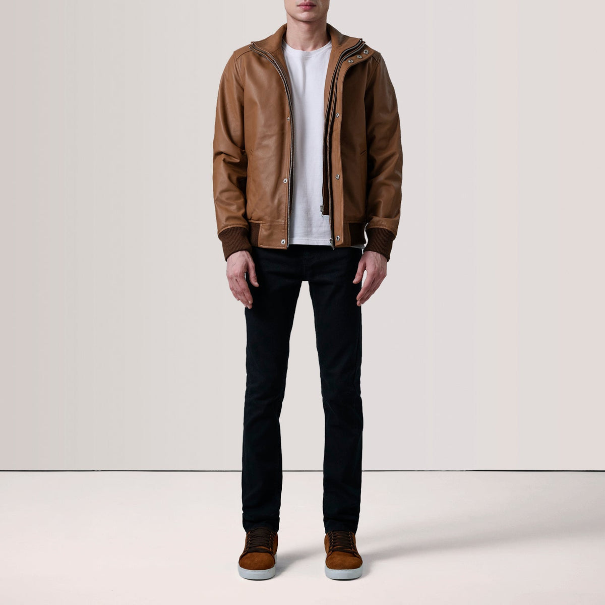 Lester Marrón Suede Cazadora Bomber de Cuero para Hombre – Vista alternativa del producto 2