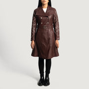 
Missoni Granate Gabardina Trench de Cuero para Mujer - Vista posterior con hombros definidos y bajo impecable