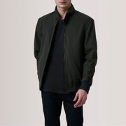 Morrison Olive Canvas Cazadora Bomber de Cuero para Hombre For Men in Olive Waxed Cotton Canvas - Vista frontal y silueta a medida | Comprar online