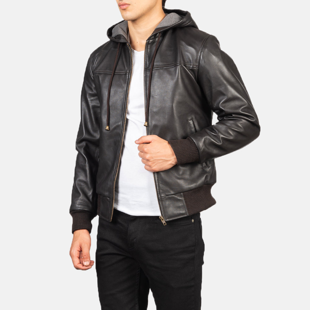 
Nintenzo Chaqueta Bomber de Cuero para Hombre – alternate product view 6