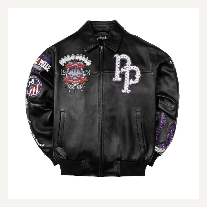 World Famous Varsity Chaqueta de Cuero para Mujer