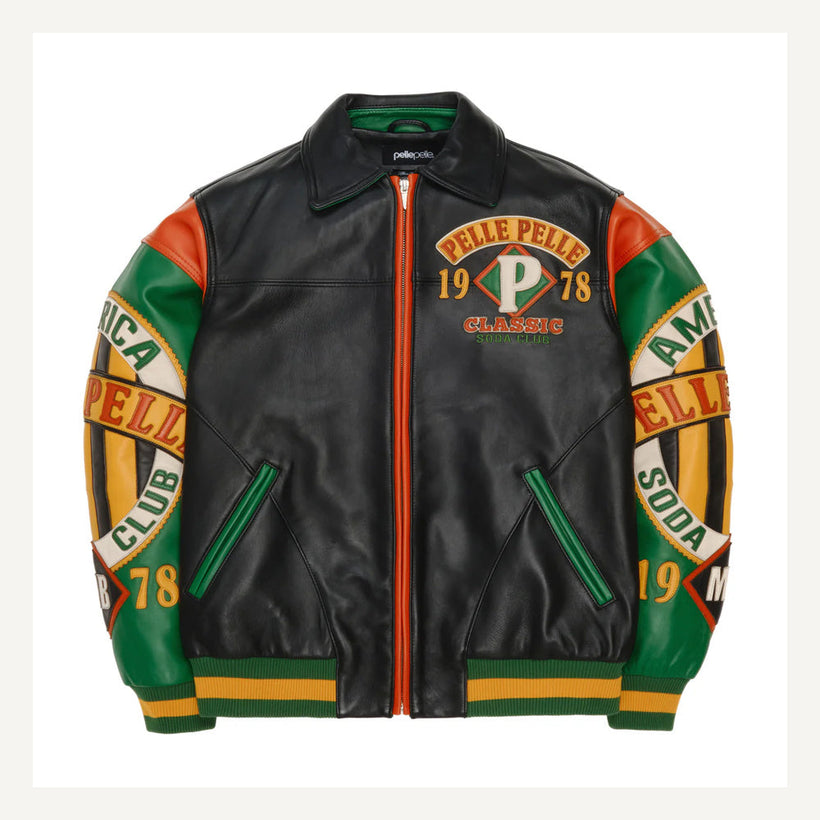 Classic Soda Club Chaqueta de Cuero para Mujer