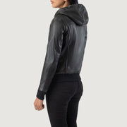 
Rebella Hooded Chaqueta Bomber de Cuero para Mujer – alternate product view 5