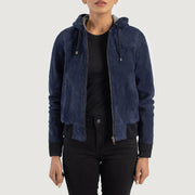 
Rebella Hooded Chaqueta Bomber de Cuero para Mujer – alternate product view 1