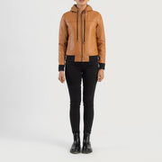 
Rebella Hooded Chaqueta Bomber de Cuero para Mujer – alternate product view 3