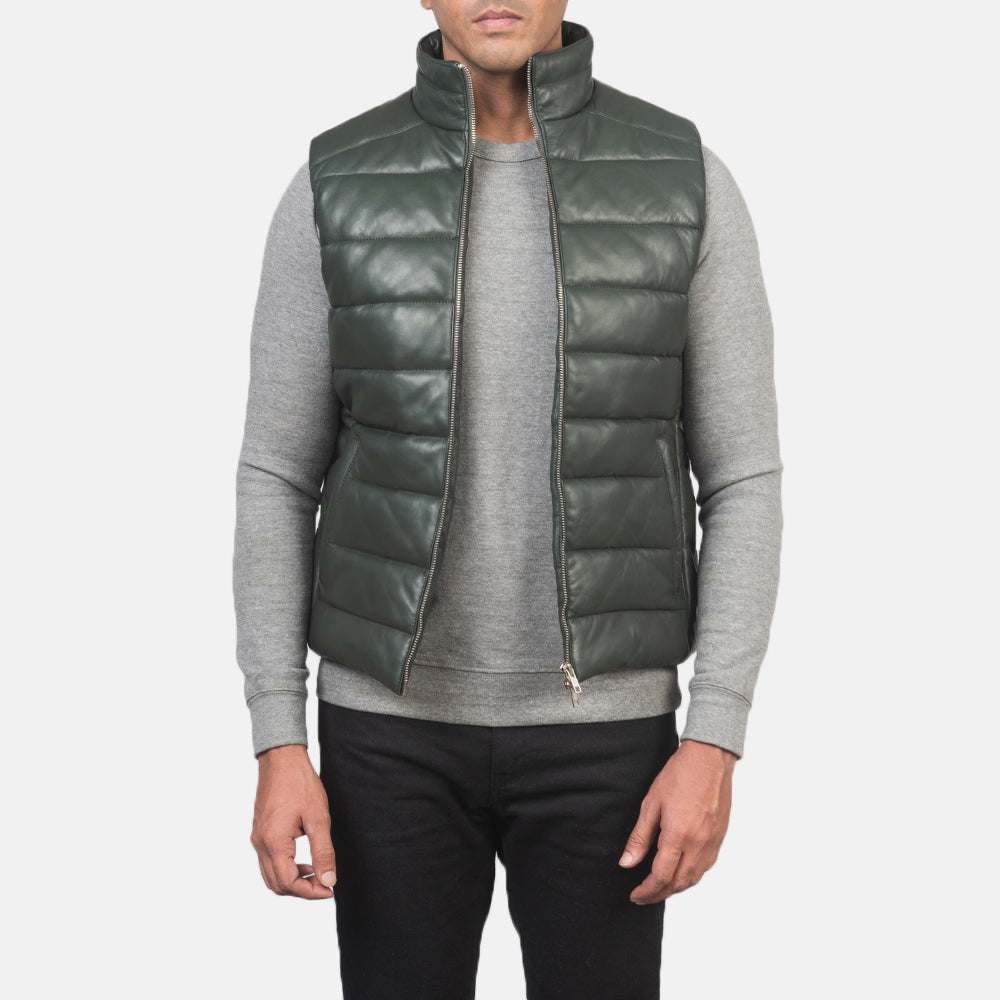 
Reeves Verde Leather Chaleco acolchado para Hombre - Vista frontal y silueta entallada | Comprar online