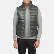 
Reeves Verde Leather Chaleco acolchado para Hombre - Vista frontal y silueta entallada | Comprar online
