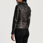 Rumy Granate Chaqueta Biker de Cuero para Mujer – Vista alternativa del producto 5