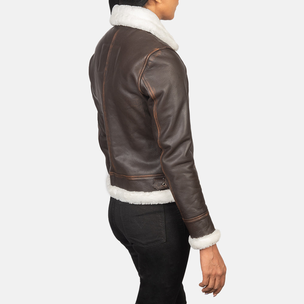 
Sherilyn B-3 Negro Chaqueta Bomber de Cuero para Mujer – alternate product view 5