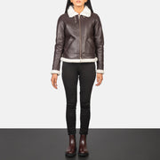 
Sherilyn B-3 Negro Chaqueta Bomber de Cuero para Mujer – alternate product view 3