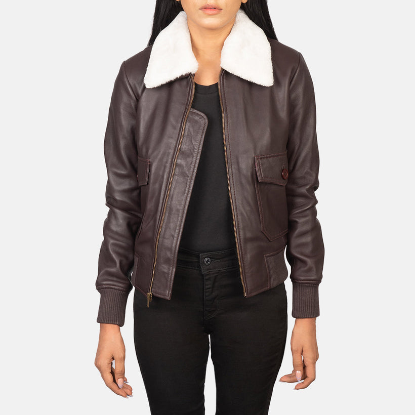 Stella G-1 Cazadora Bomber de Cuero para Mujer