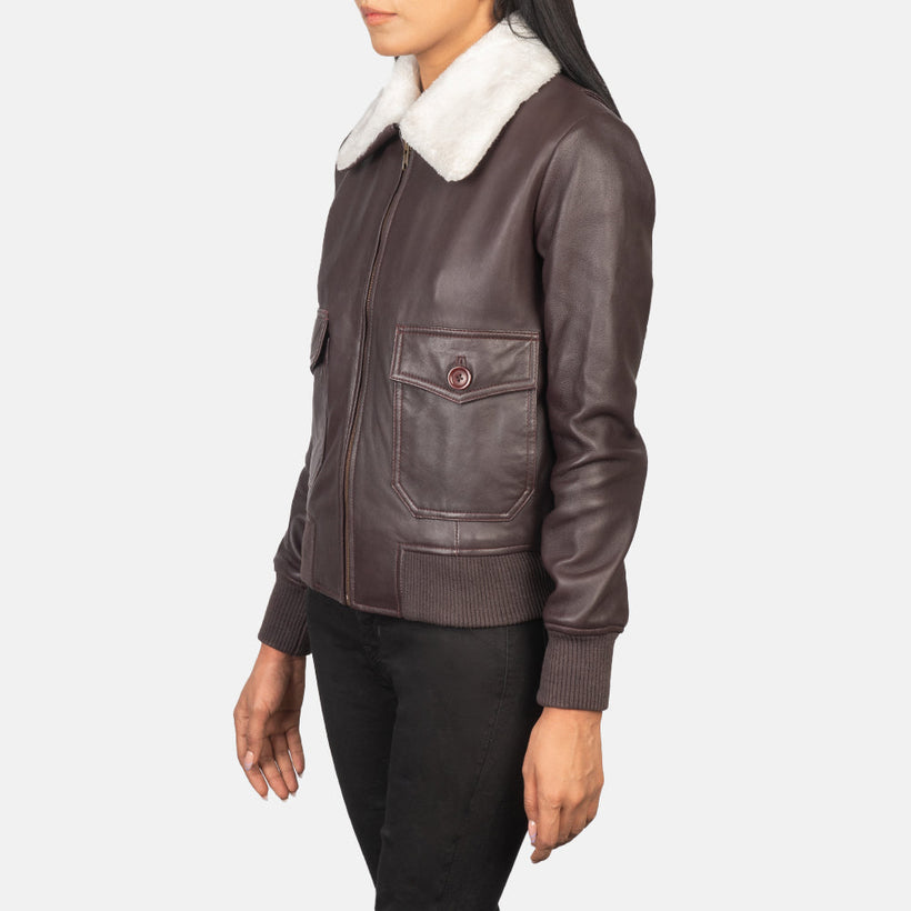 Stella G-1 Cazadora Bomber de Cuero para Mujer