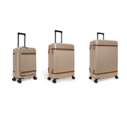 Hand Luggage Suitcase Front Pocket Zuna in Classic 100% Full-Grain Leather - Vista frontal y silueta a medida | Comprar online