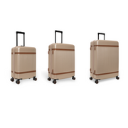 Hand Luggage Suitcase Front Pocket Zuna in Classic 100% Full-Grain Leather - Vista frontal y silueta a medida | Comprar online