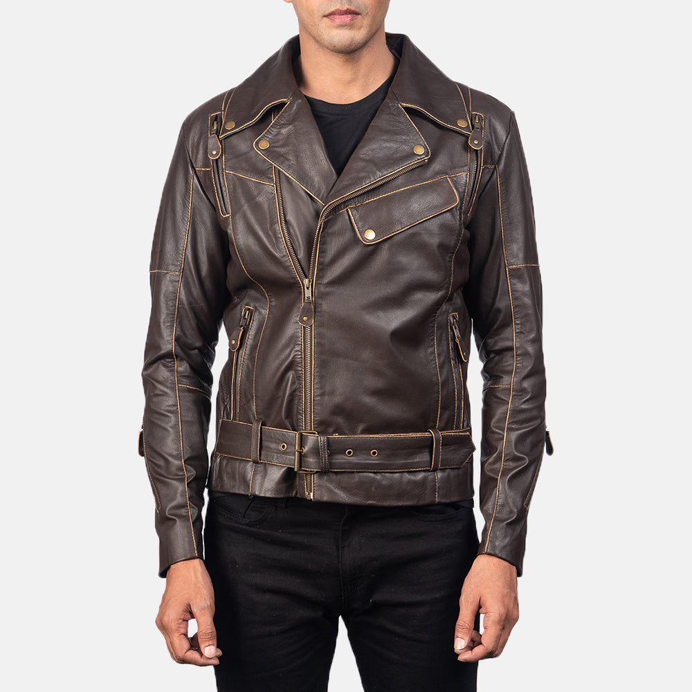 Vincent Negro Chaqueta Biker de Cuero para Hombre – Vista alternativa del producto 3