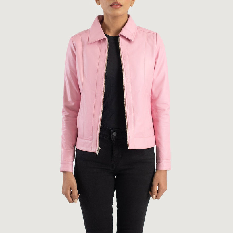 Vixen Classic Collar Chaqueta de Cuero para Mujer