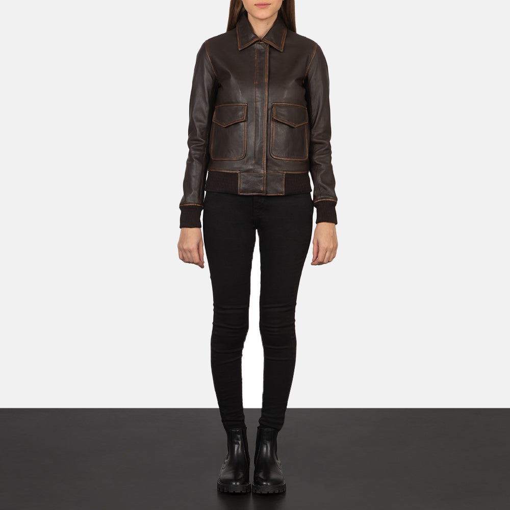 
Westa A-2 Chaqueta Bomber de Cuero para Mujer – alternate product view 3