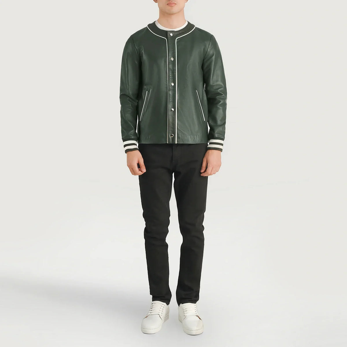 Willis Varsity Chaqueta de Cuero para Hombre – Vista alternativa del producto 3